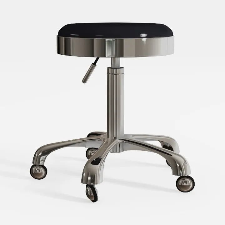 Round Rolling Stool with Wheels Height Adjustable 