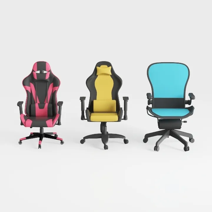 Fabric Modern Mixed Style Office and Gaming Chairs 3D Model