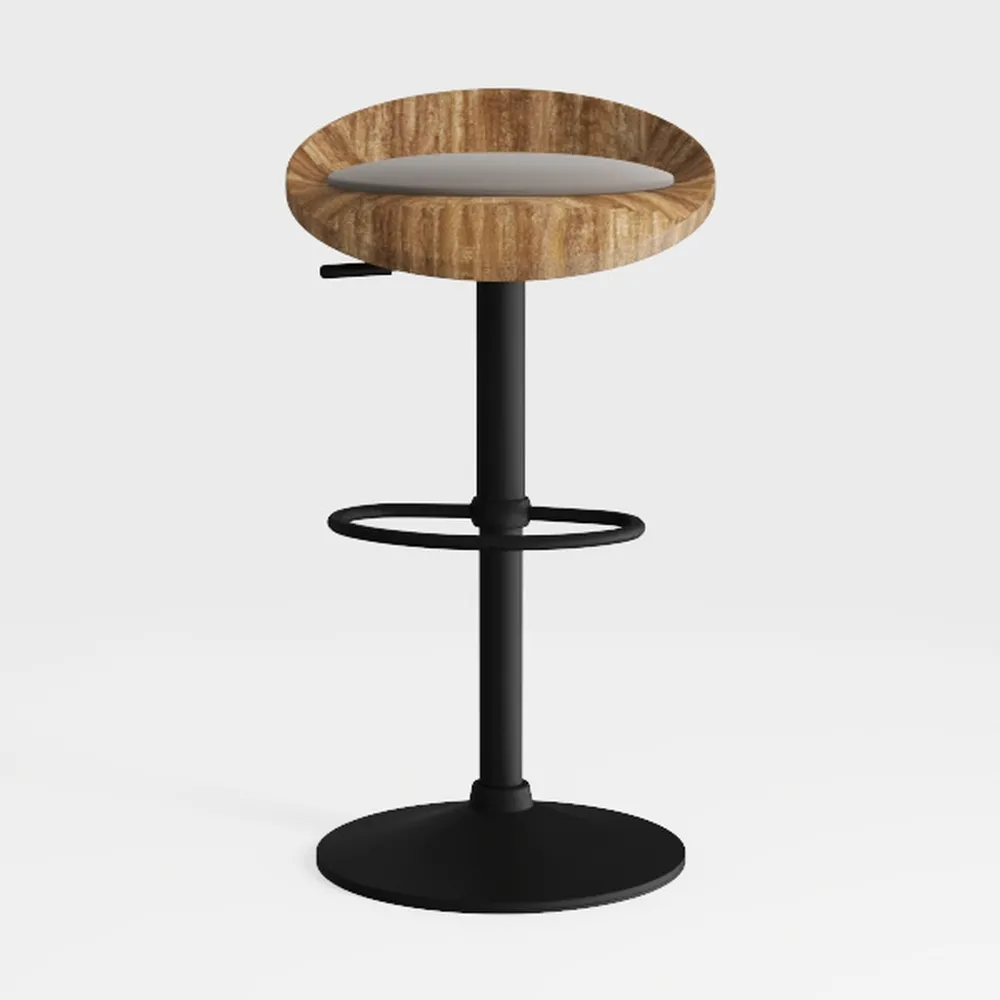 Set of 2 Vintage Bar Stools Footrest Counter Heigh