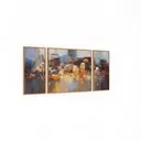 Pink Boho Sunset Framed Canvas Wall Art Set Right 45 Degree View