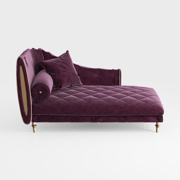60.6" Modern Velvet Chaise Lounge Indoor