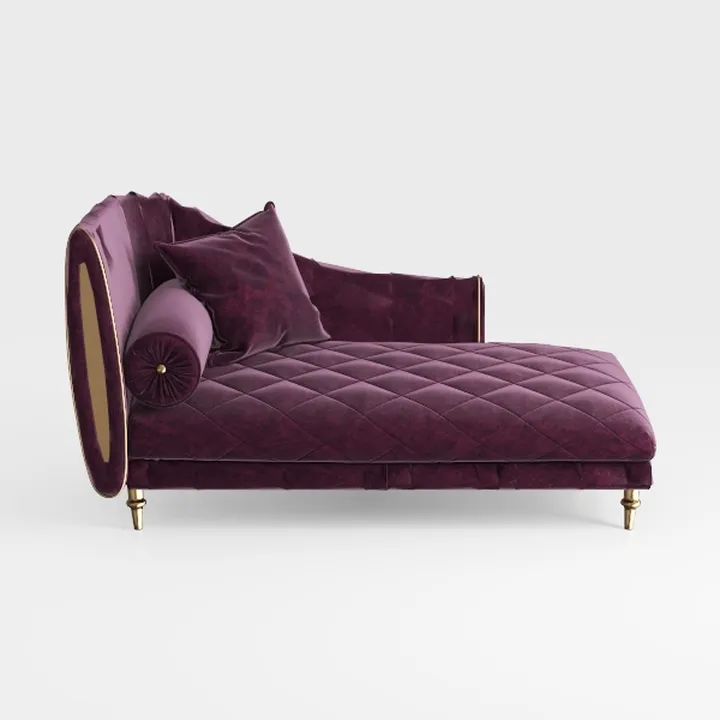 60.6" Modern Velvet Chaise Lounge Indoor