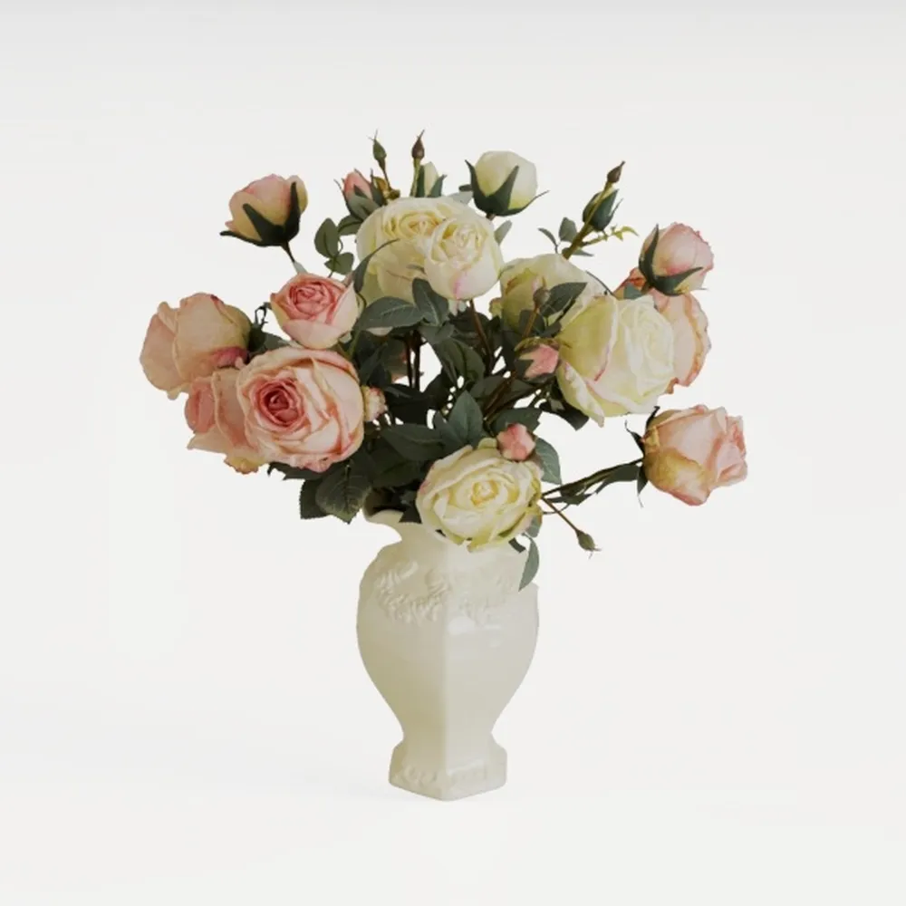 Hollyone Pink Peonies Artificial Flowers with