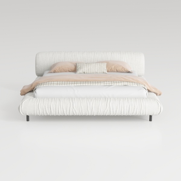 homary Curva Modern White Boucle King Size