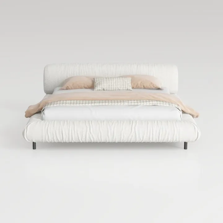 homary Curva Modern White Boucle King Size