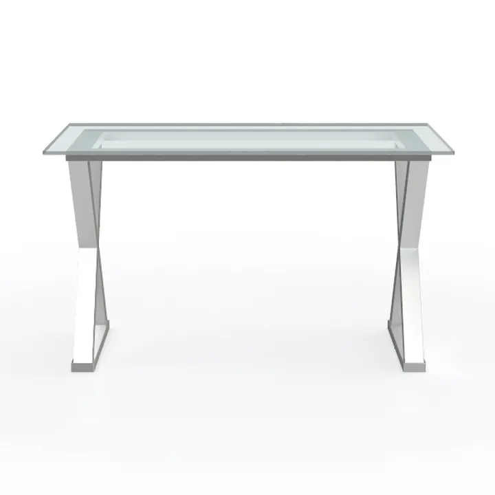Cortesi Home Trixie Glass Top Desk/Console Table w