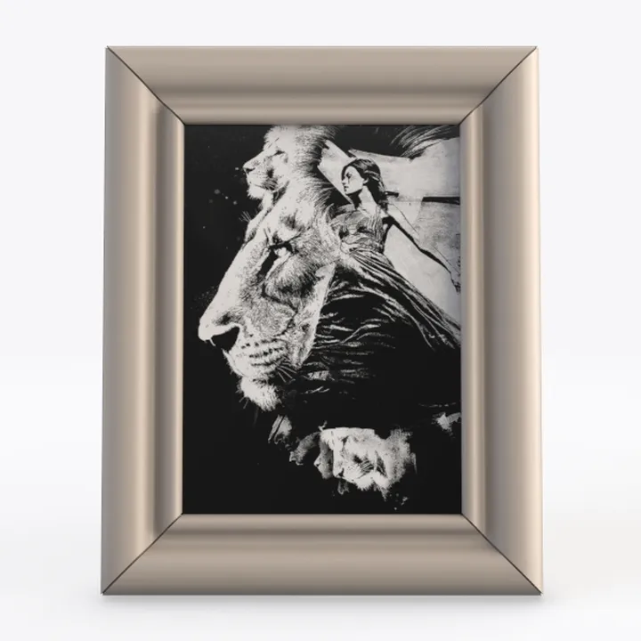 Modern Metallic Tabletop Photo Frame Decorative Art 3D Model