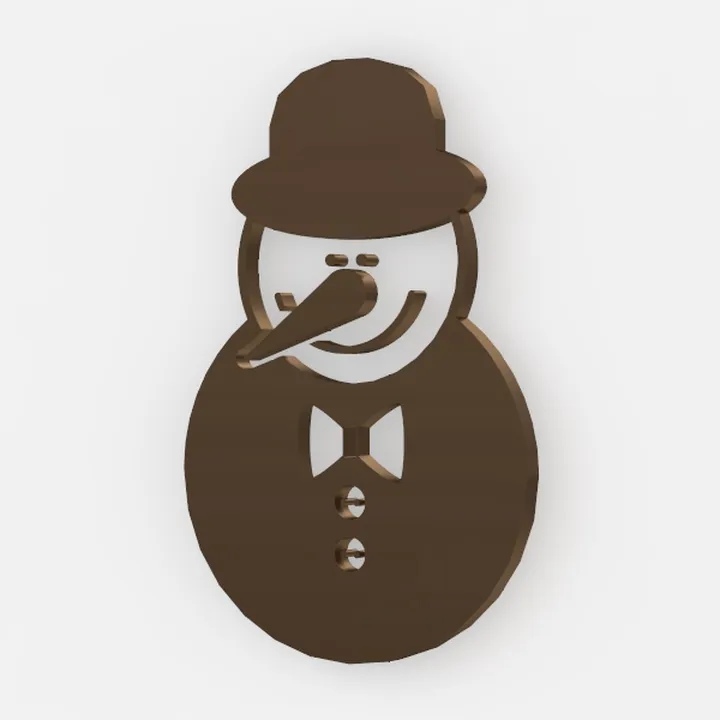 Wooden Christmas Snowman Wall Decor 3D Model