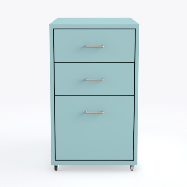 Lorell LYS SOHO Box/File/File Teal Mobile Cabinet
