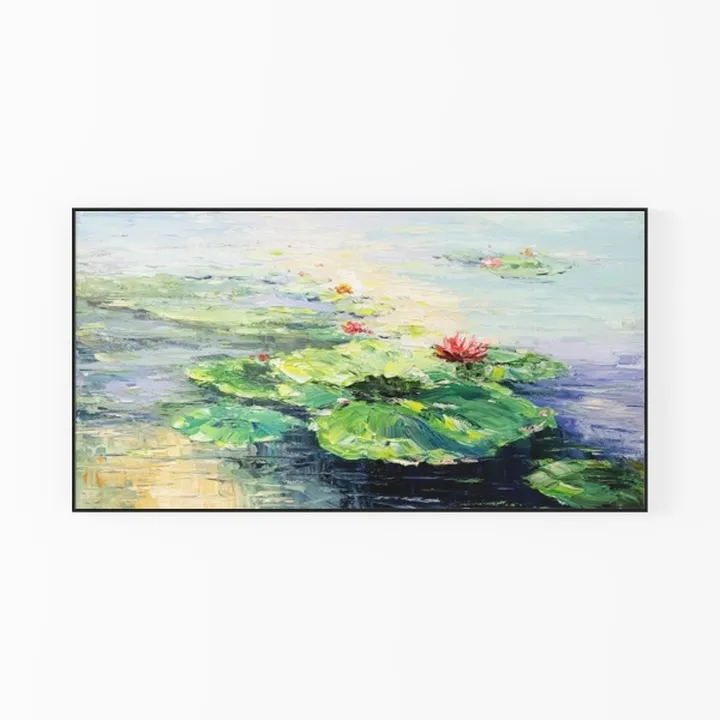 Impressionist Water Lily Oil Painting Wall Art 3D Model