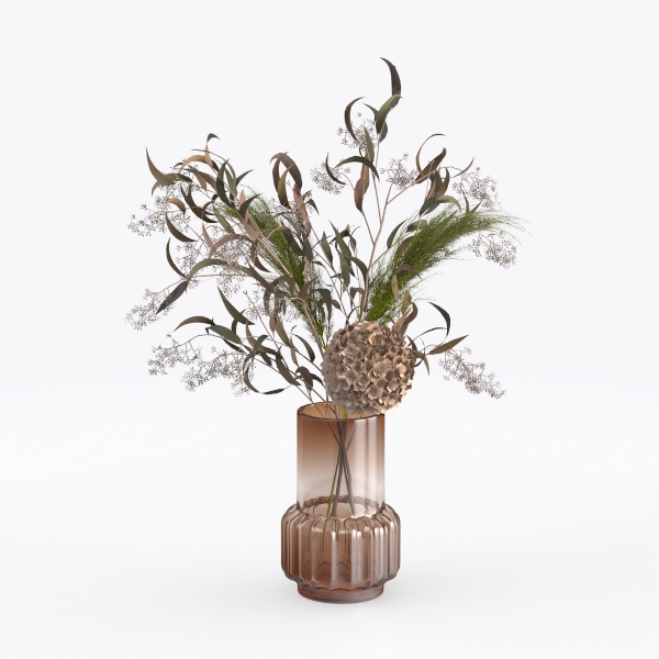 Gold Ceramic Vase with Handles, Brown Rustic