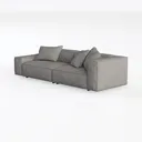 Minimalist Fabric Large 4 Seat Sofa 3D Model Left 45 Degree View