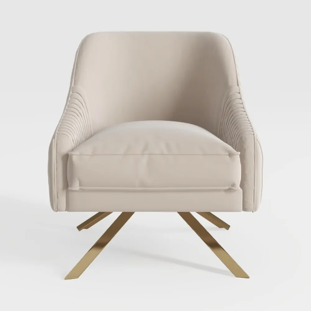 Velvet Accent Chair Set of 2, Comfy Upholstered