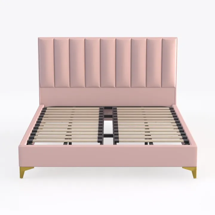 SHA CERLIN Queen Bed Frame/Velvet Upholstered