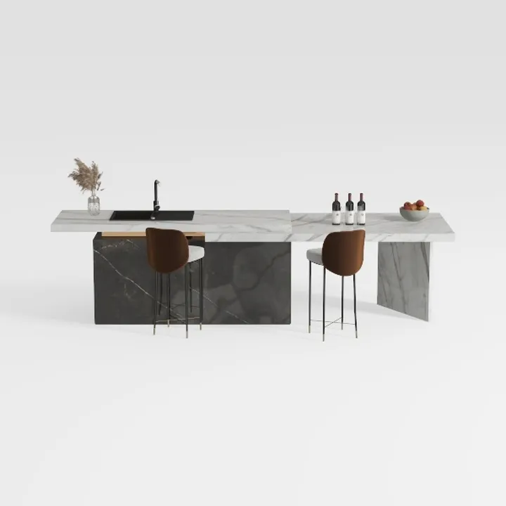 Gracie 26 in. Modern Stone and Gold Metal Frame Co