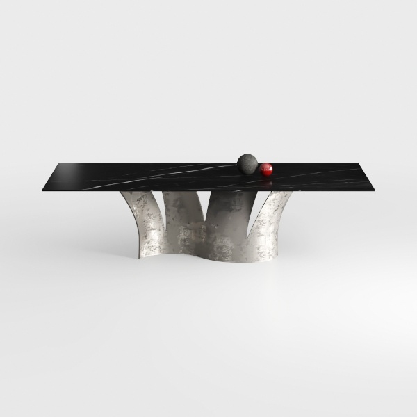 Modern Rectangle Black Lauren Black Stone 55.12 in