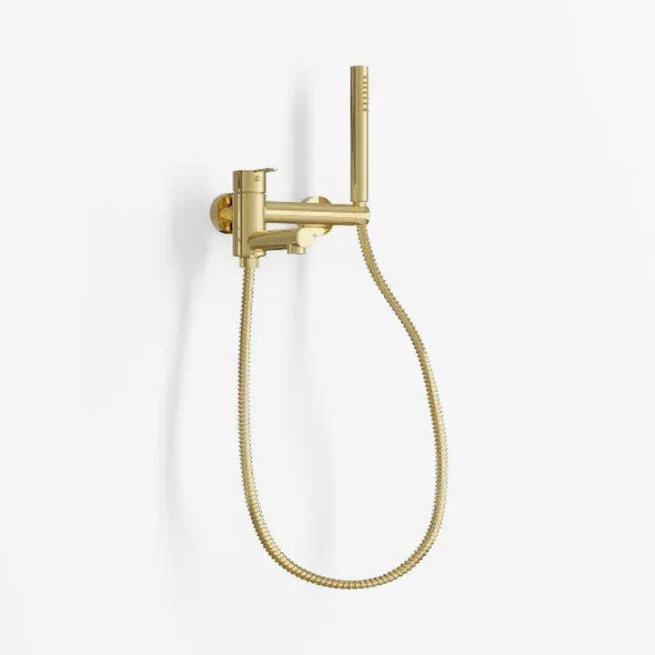 Brass Gold Wall Mounted Handheld Shower Faucet 3D Model