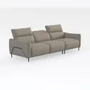 Minimalist Beige Leather 3 Seater Reclining Sofa 3D Model Right 45 Degree View