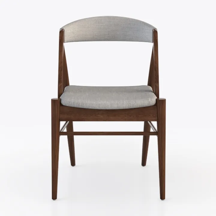Mid Century Walnut Fabric Upholstered Dining Chair 3D Model