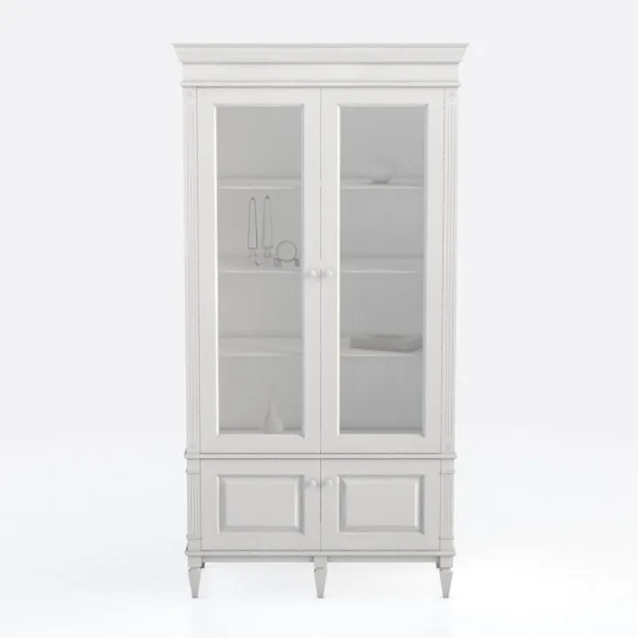 Narrow Glass Display Cabinet, Sideboard with