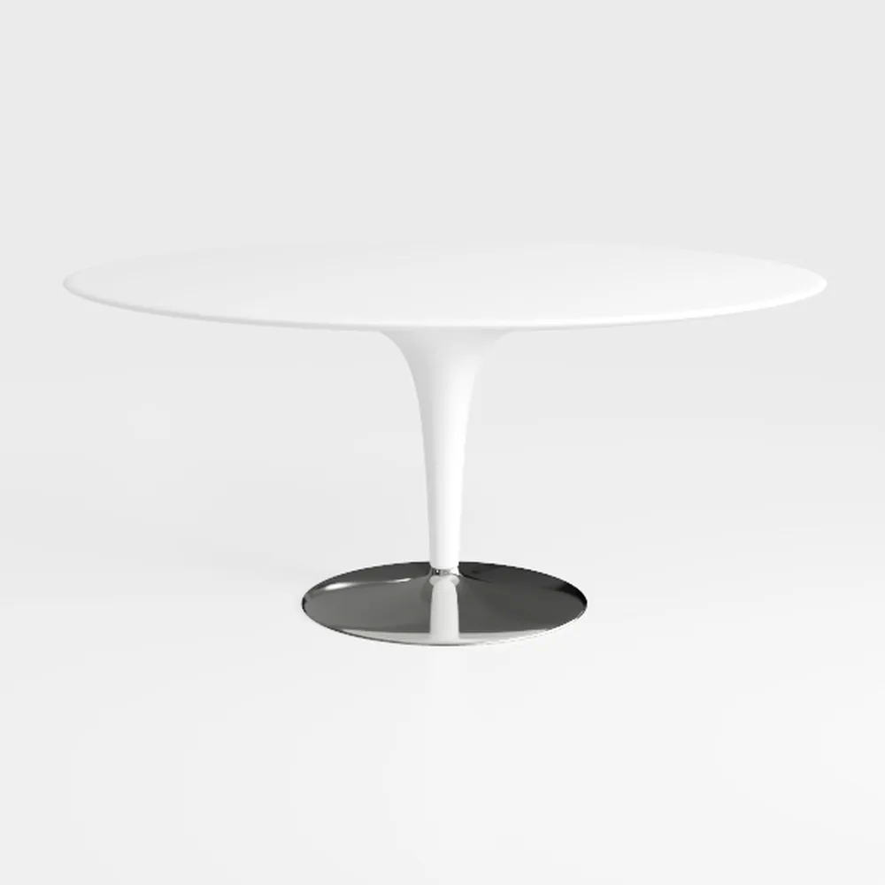 4 Person Round Pedestal Table with Metal Tulip