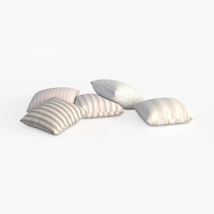FUTEI Cream White Striped Decorative Throw Pillow