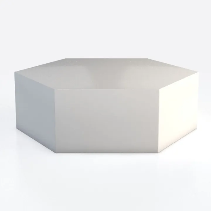 Minimalist White Solid Wood Hexagon Coffee Table 3D Model