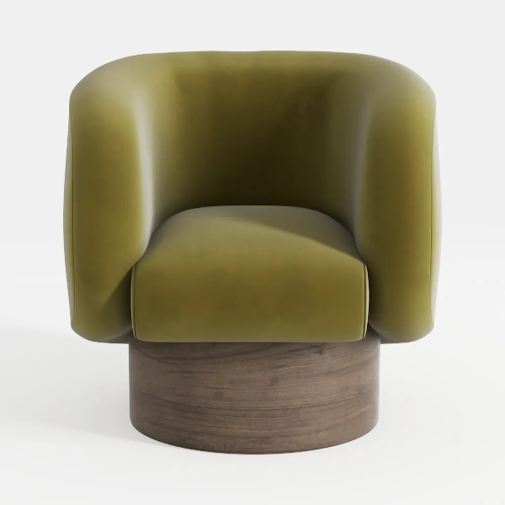 Modern Accent Chair, Swivel Barrel Armchair for