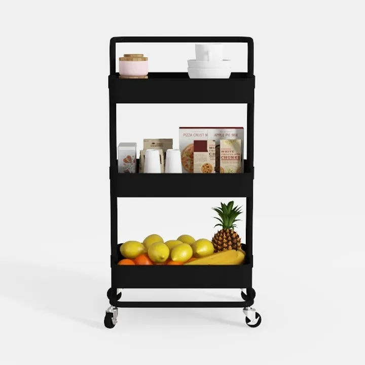 MOYIPIN 3-Tier Plastic Rolling Utility Cart with