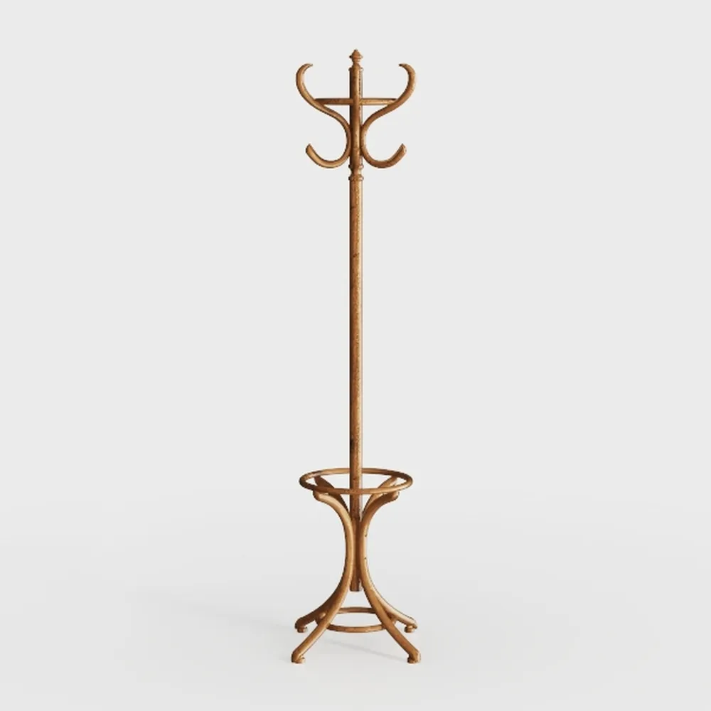 Tangkula Coat Rack Freestanding, Solid Rubber Wood