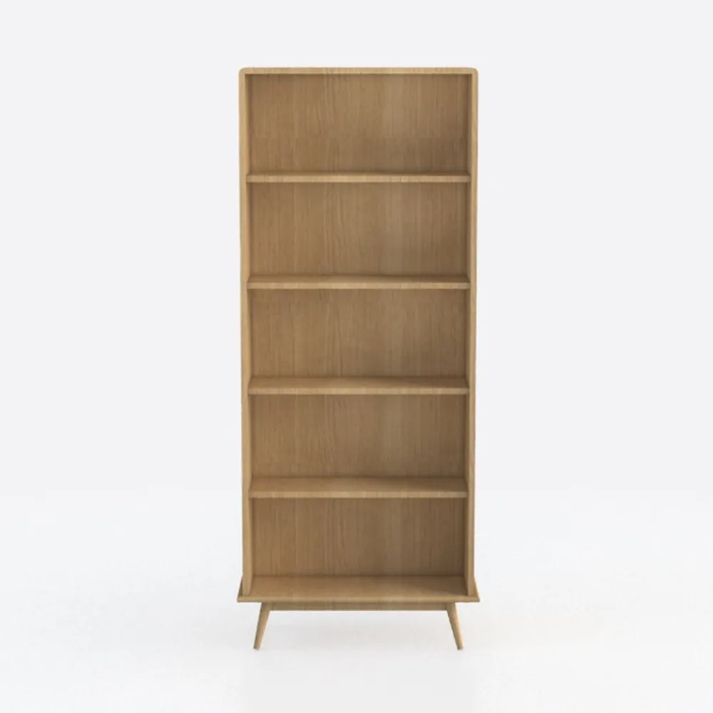 Elegant Light Brown Wood Bookshelf, 65.21'' H