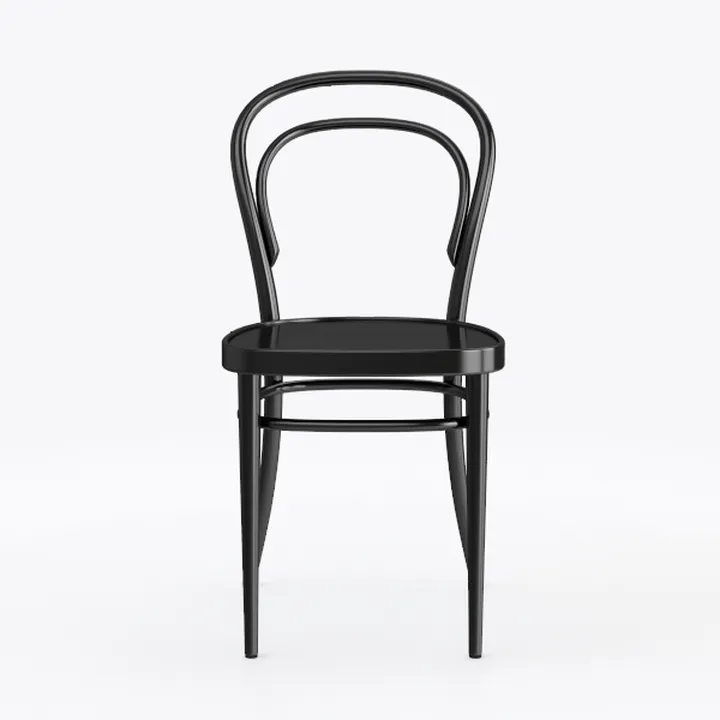 Minimalist Black Solid Wood Dining Chair 3D Model