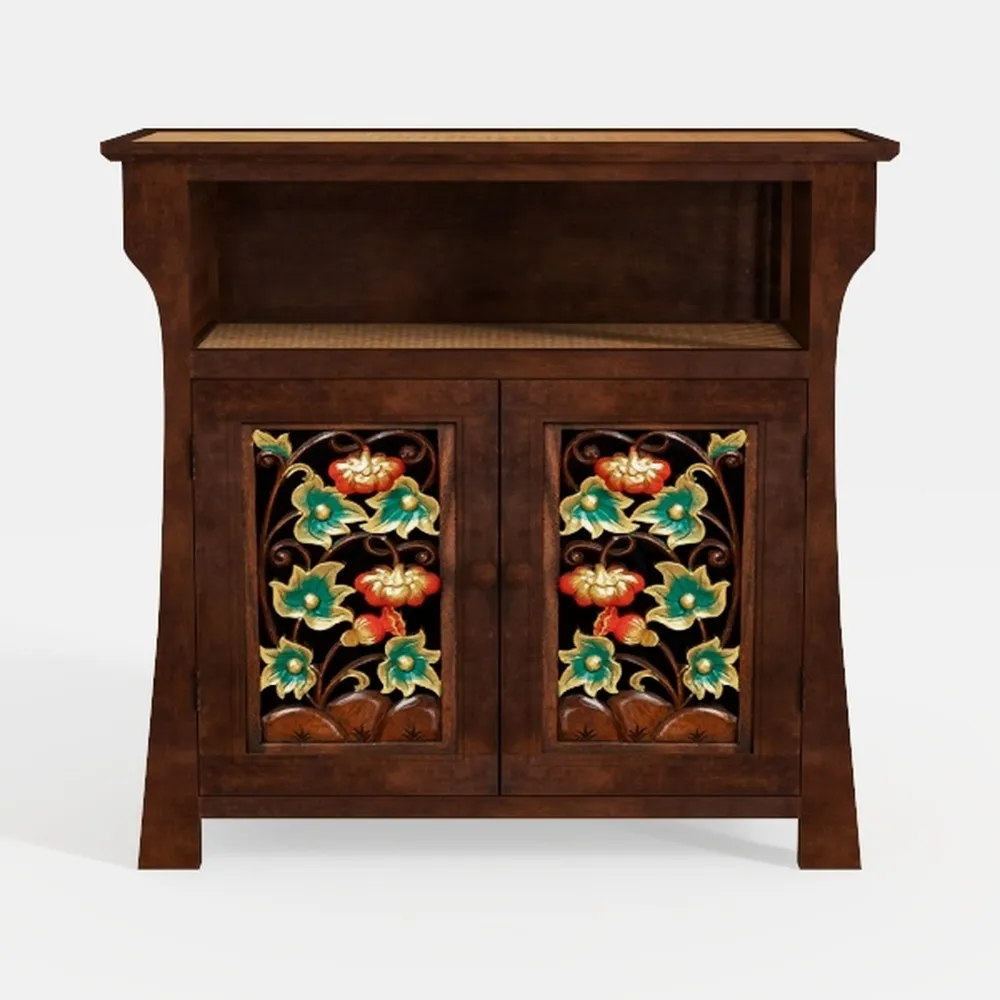 Wood Nightstand Storage Cabinet Versatile