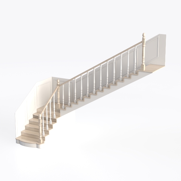 corner staircase-Contemporary Stateside