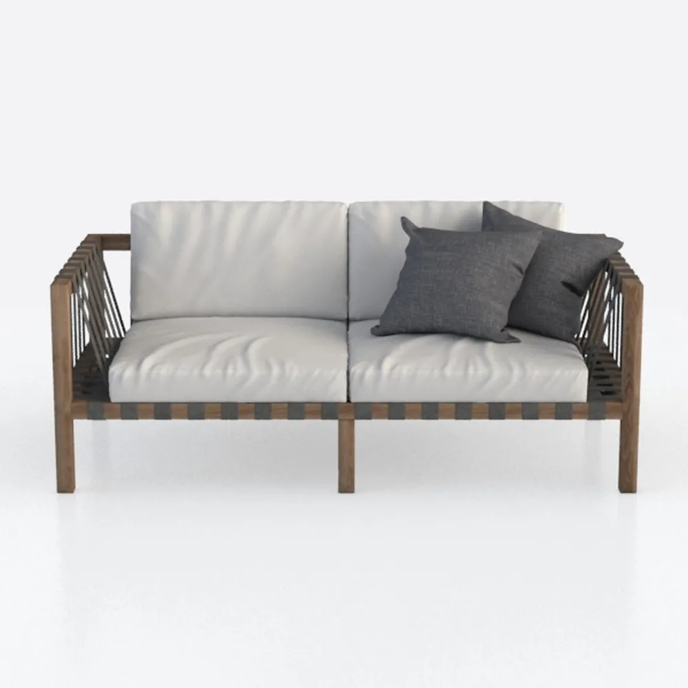 Koreyosh Upholstered Wood Loveseat Sofa with Cushi