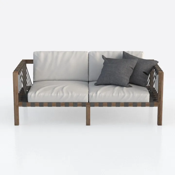 Koreyosh Upholstered Wood Loveseat Sofa with Cushi