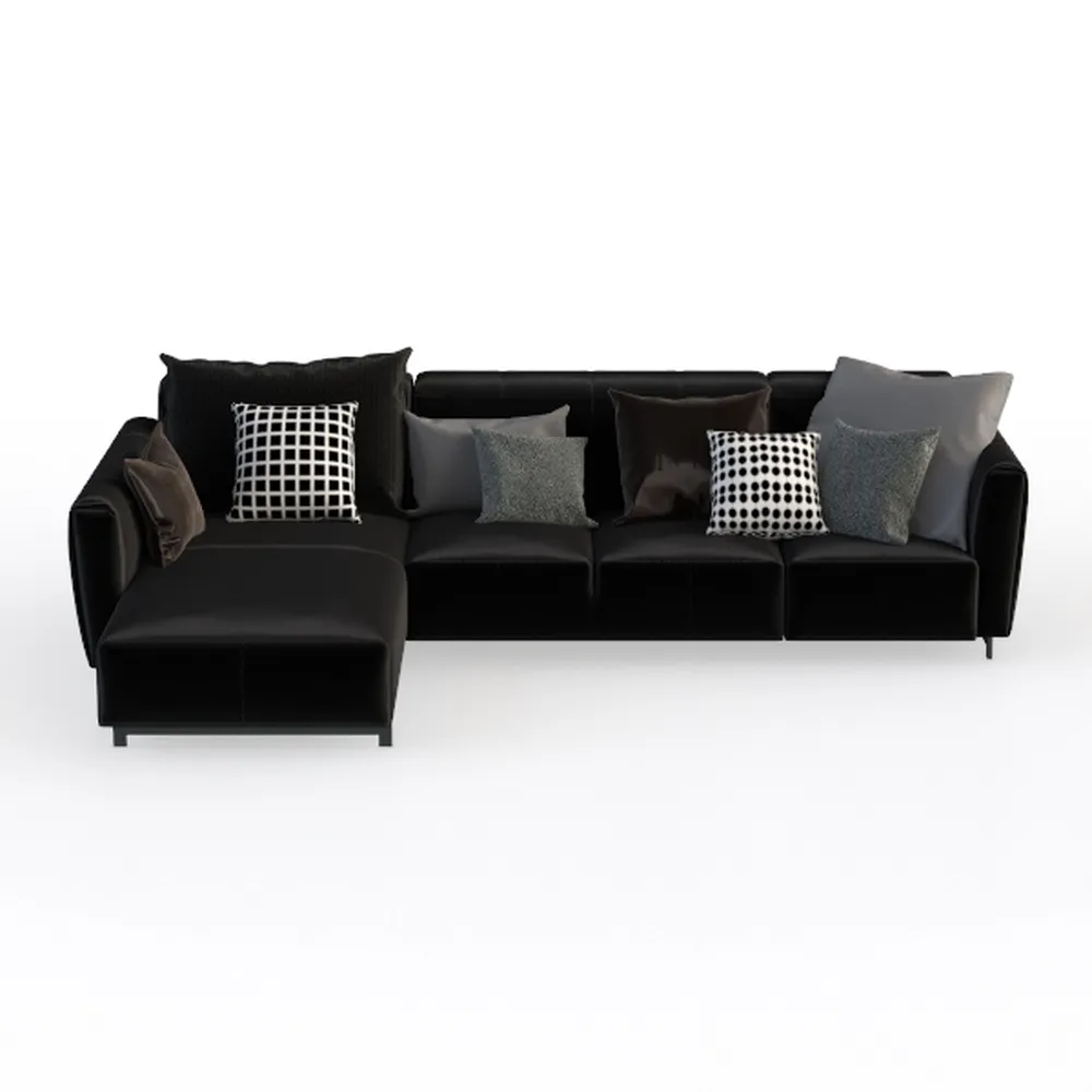 135.4"Cloud Modular Sectional Couch with 1 Ottoman