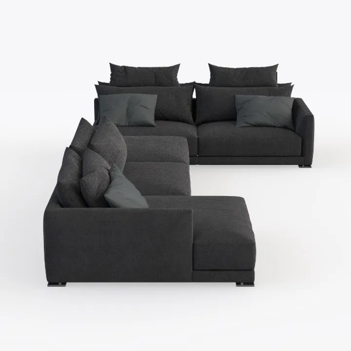 L Shaped Sectional Sofa Couch , 83.5" Convertible