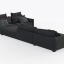 L Shaped Sectional Sofa Couch , 83.5" Convertible Right 45 Degree View