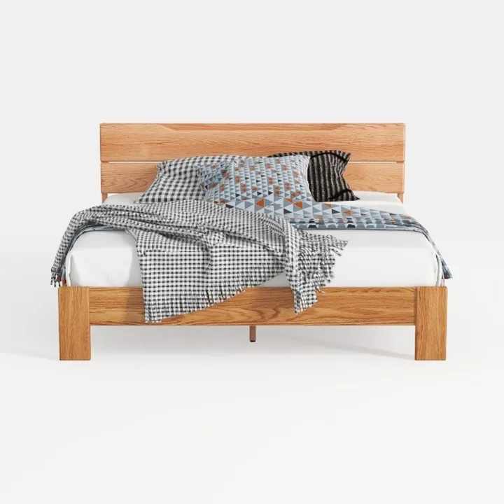Camaflexi Mid Century Solid Wood Platform Bed Quee
