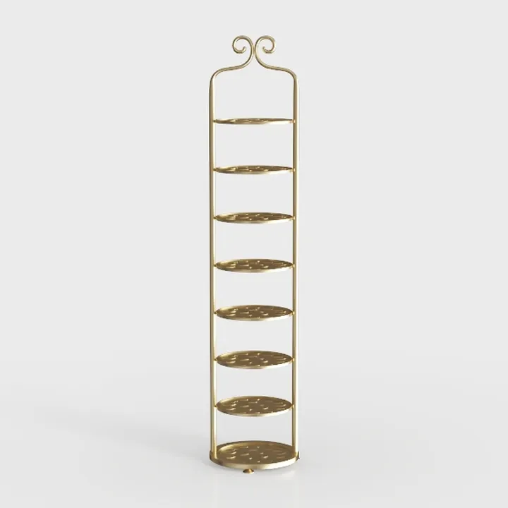 Brass Gold Vintage Freestanding Tiered Display Rack 3D Model