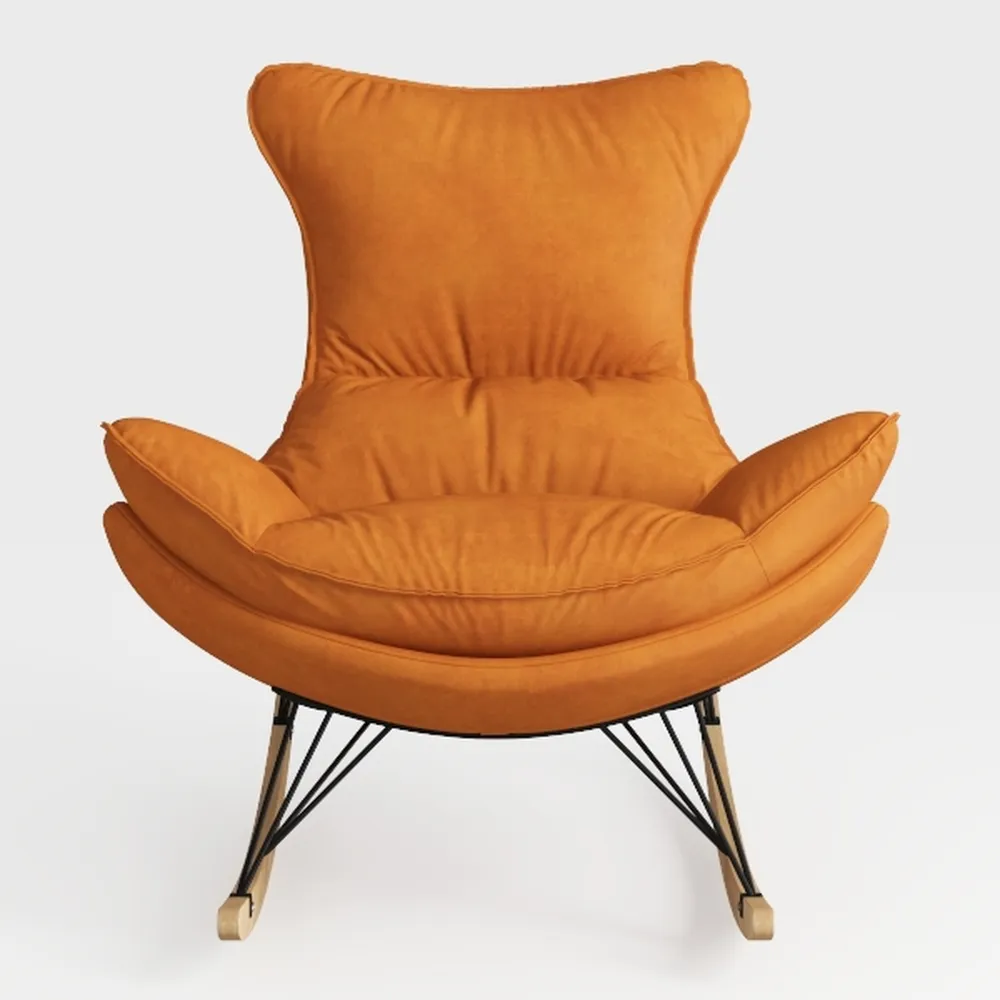 Velvet Rocking ChairGlider Chair with Ottoman,Mid