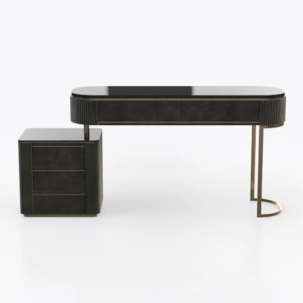 Elegant 56.75" W Executive Desk with 3 Drawers and