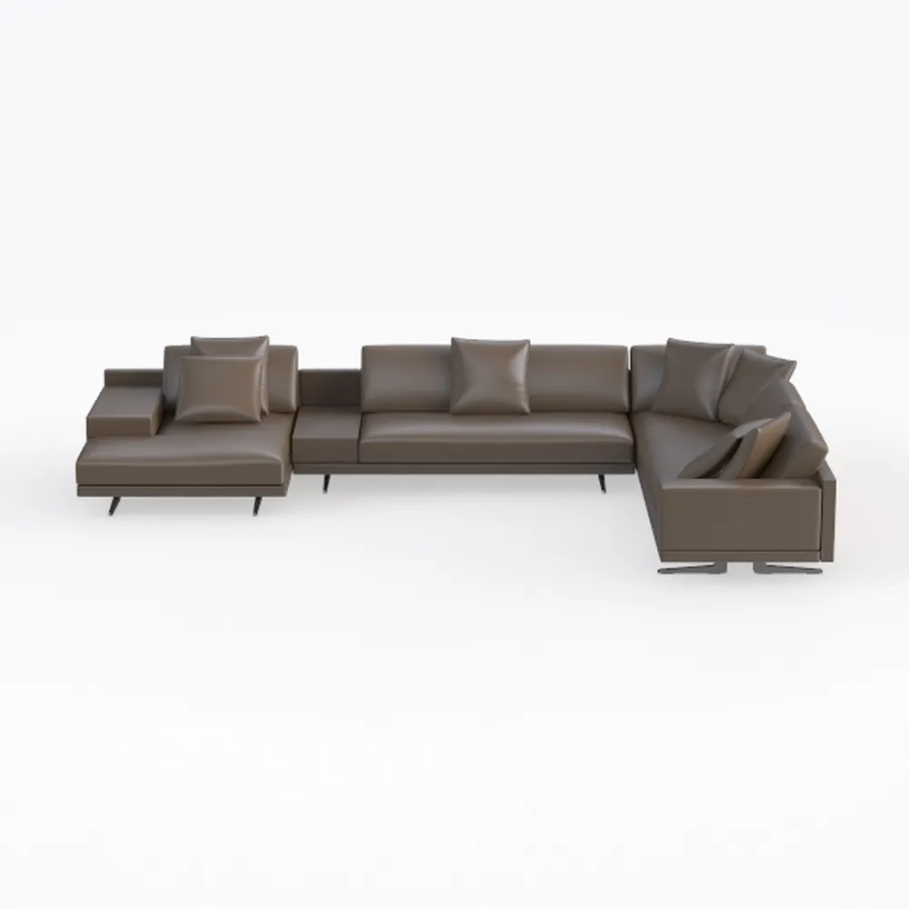 Valletta Italian Nappa Leather L-Shaped Sectional 