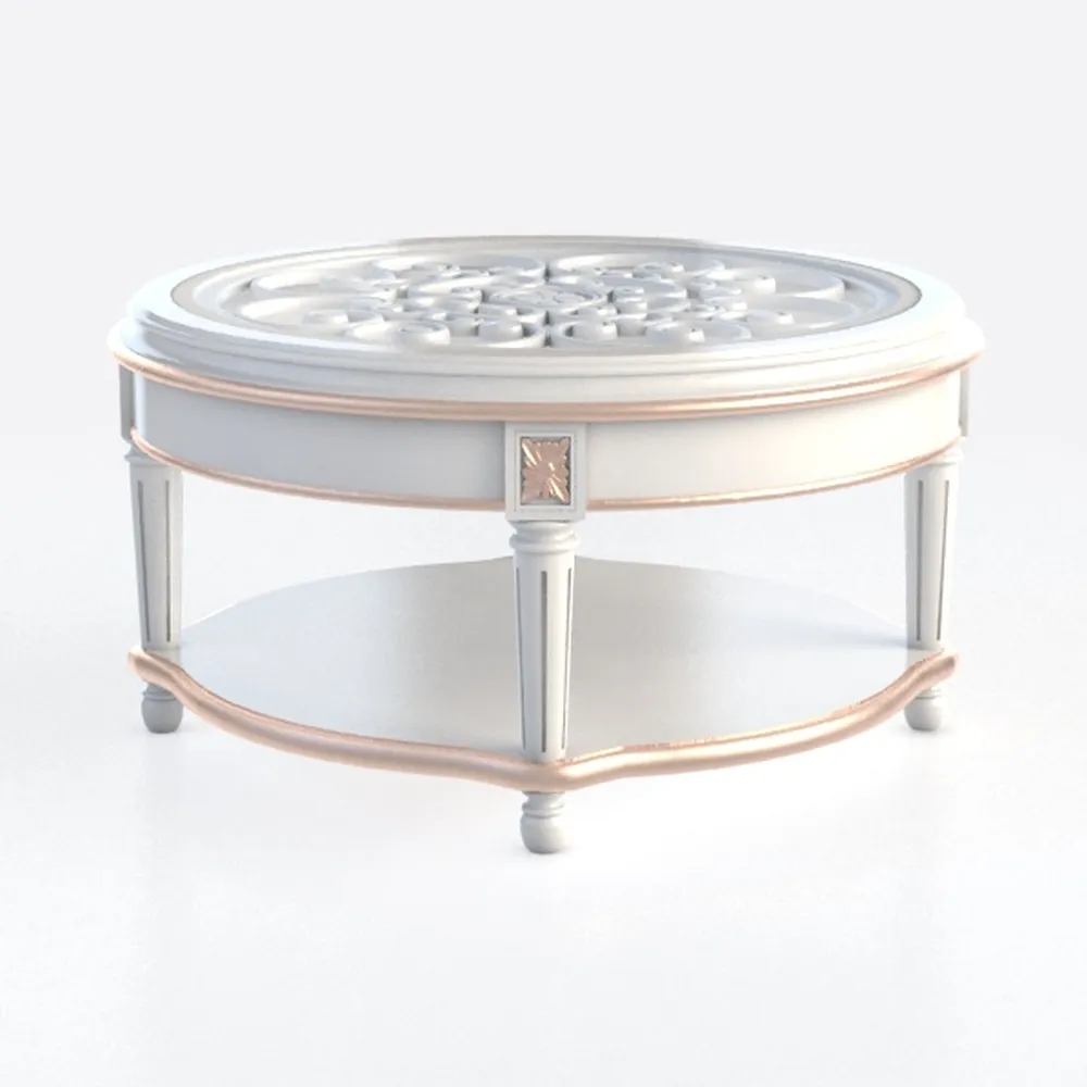 IDEALHOUSE Round Coffee Table for Living Room Rust