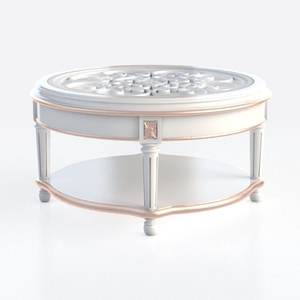 IDEALHOUSE Round Coffee Table for Living Room Rust