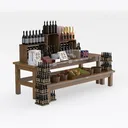 wine stand-Supermarket Right 45 Degree View