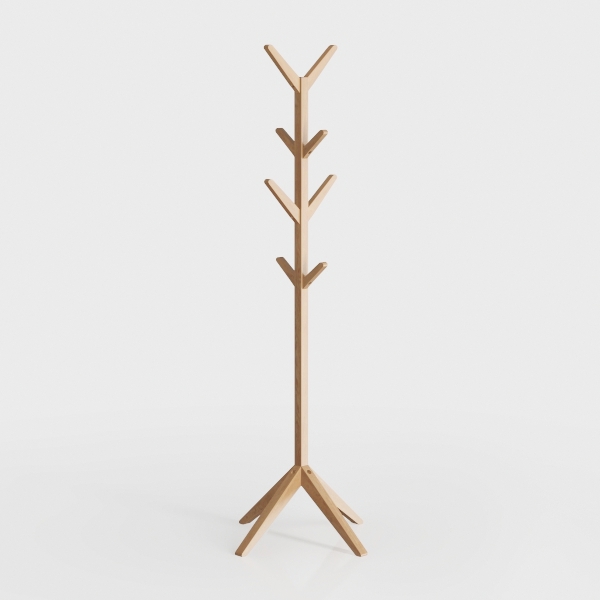 Haddockway Wooden Coat Rack Stand with 8 Hooks New