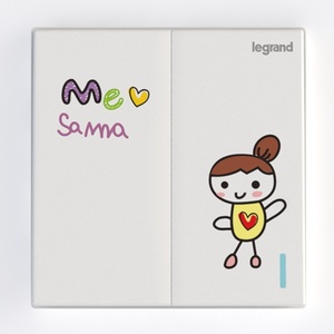Cute Cartoon Decorative Double Wall Switch Plate 3D Model