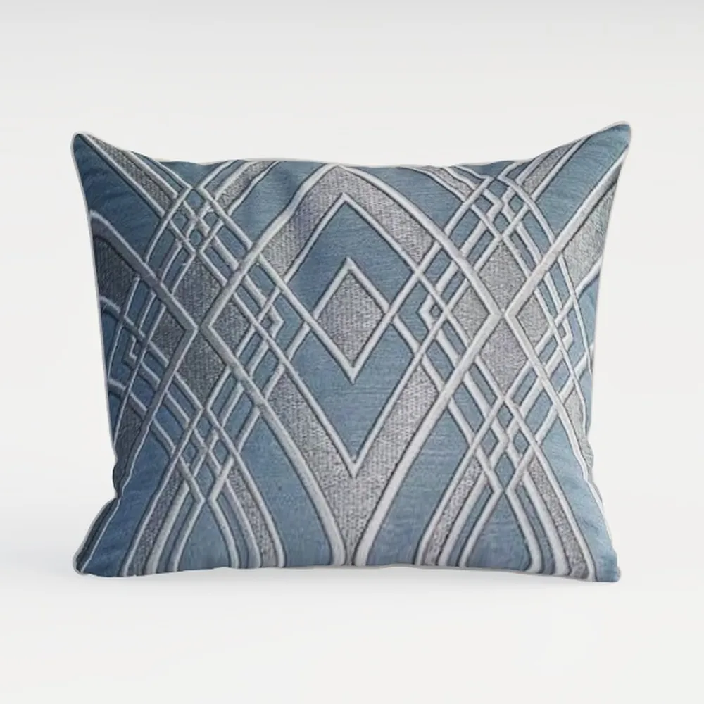 Skully Plush Square Navy Blue French Jacquard